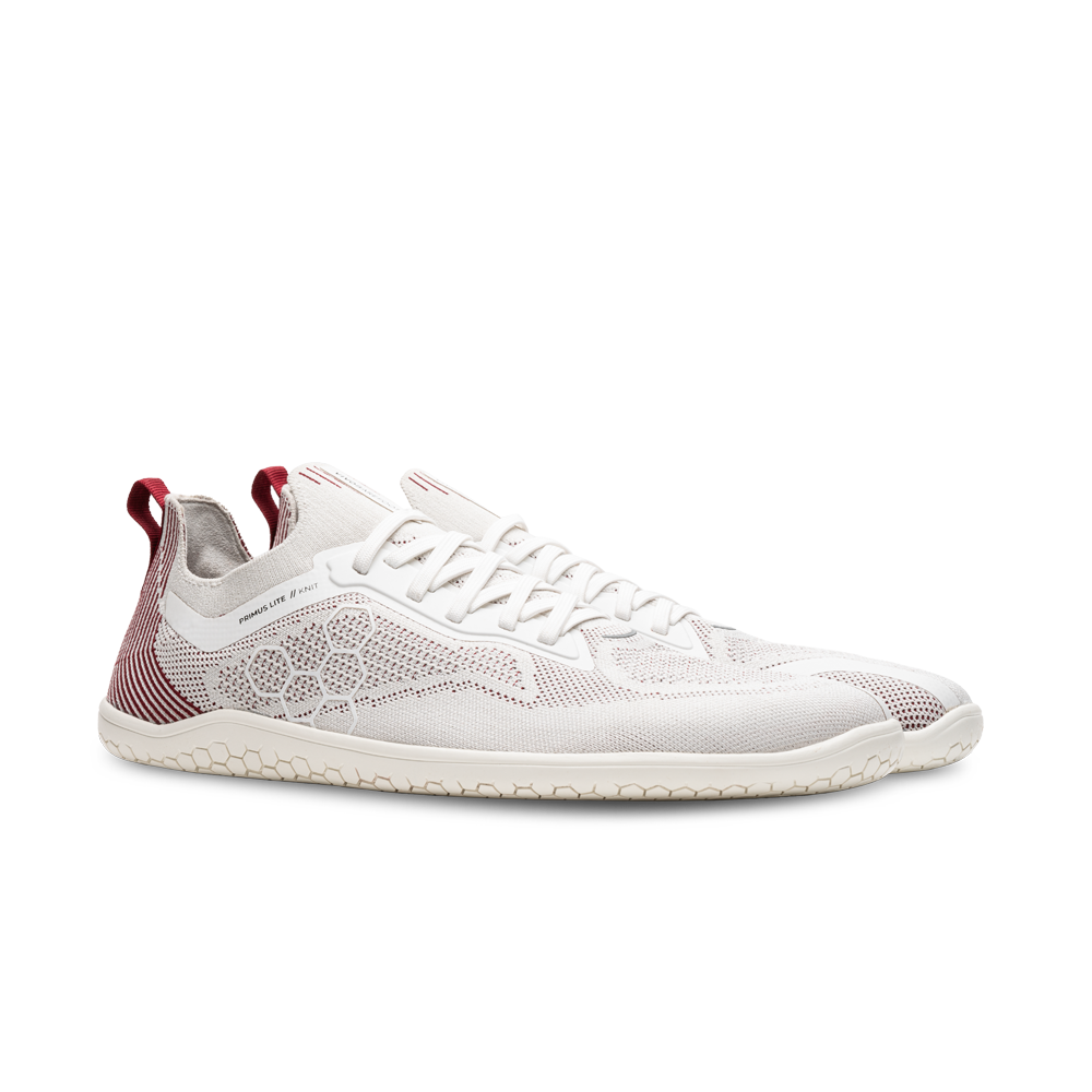 Vivobarefoot Primus Lite Knit Mens Off White/Burgundy
