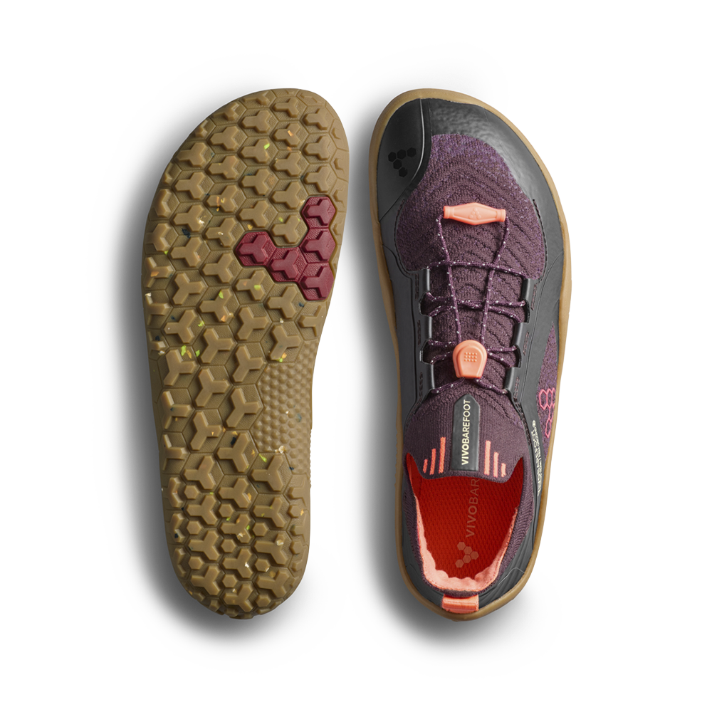 Vivobarefoot Primus Trail Knit FG Juniors Huckleberry/ Molten Lava