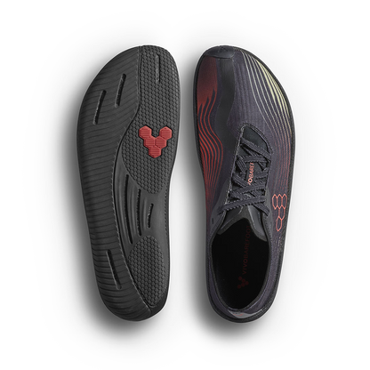 Vivobarefoot Primus Flow Womens Obsidian/Cherry Tomato