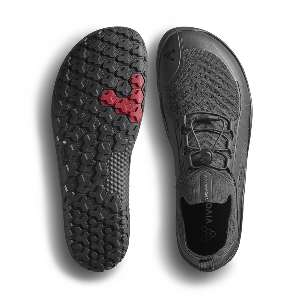 Vivobarefoot Primus Trail Knit FG Grounded Mens Obsidian/Obsidian