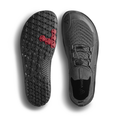 Vivobarefoot Primus Trail Knit FG Grounded Mens Obsidian/Obsidian