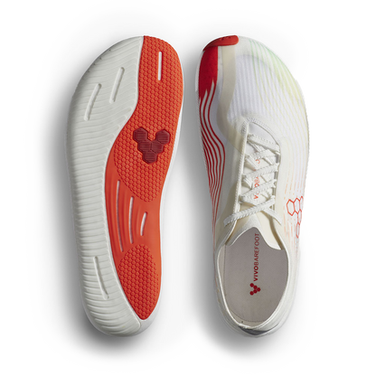 Vivobarefoot Primus Flow Mens Bright White/ Neon Orange