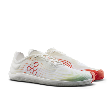 Vivobarefoot Primus Flow Mens Bright White/ Neon Orange