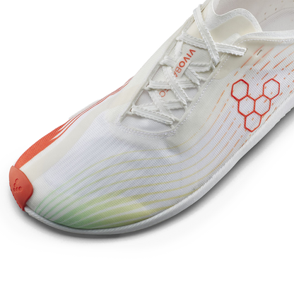 Vivobarefoot Primus Flow Mens Bright White/ Neon Orange