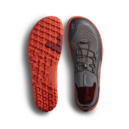 Vivobarefoot Primus Trail Knit FG Mens Obsidian/Cherry Tomato