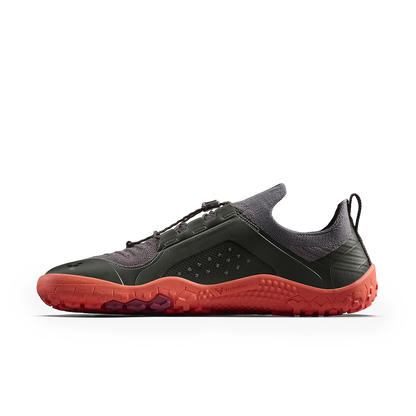 Vivobarefoot Primus Trail Knit FG Mens Obsidian/Cherry Tomato