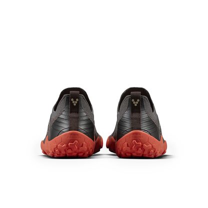 Vivobarefoot Primus Trail Knit FG Mens Obsidian/Cherry Tomato