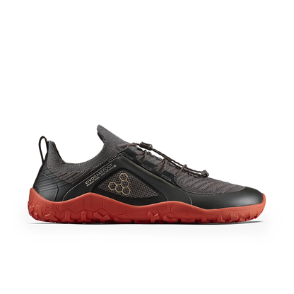 Vivobarefoot Primus Trail Knit FG Mens Obsidian/Cherry Tomato