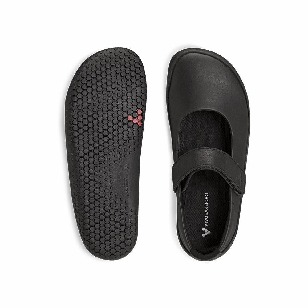 Vivobarefoot WYN School II Juniors Obsidian Top and Sole